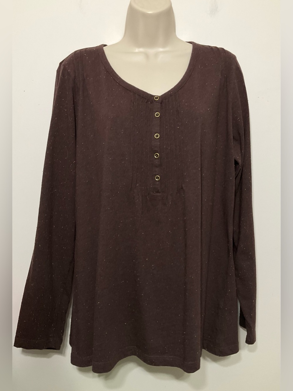 L.L.bean women’s chocolate brown peasant style top
